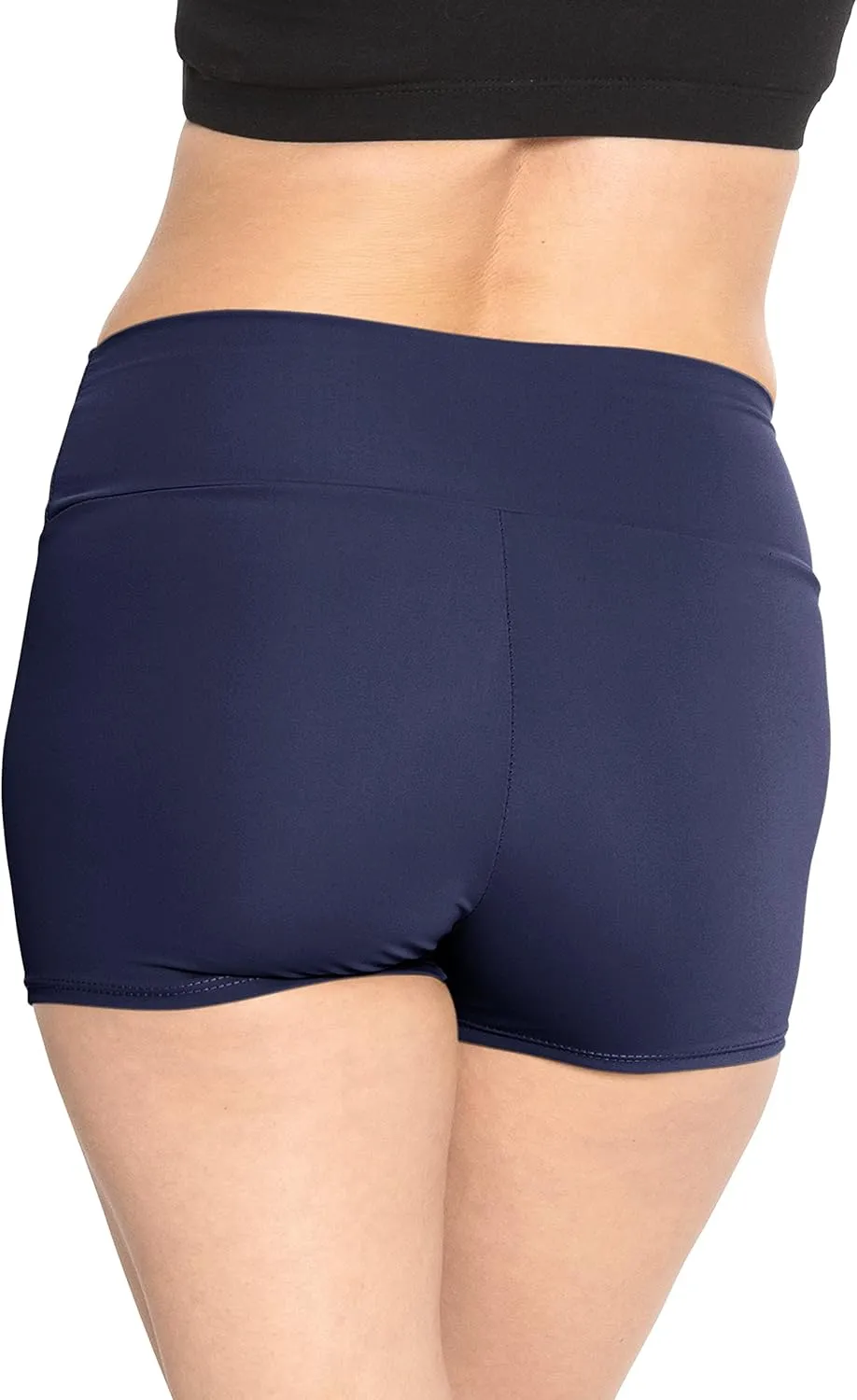 Women's and Plus Size High Waist Nylon Stretch Performance Booty Shorts | S-3X