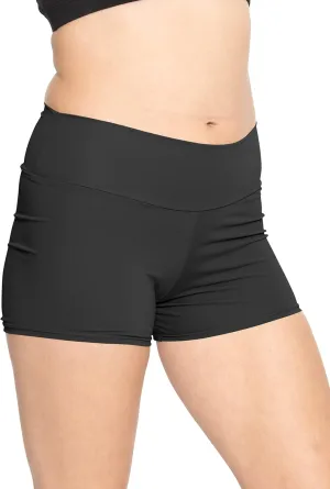 Women's and Plus Size High Waist Nylon Stretch Performance Booty Shorts | S-3X