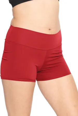 Women's and Plus Size High Waist Nylon Stretch Performance Booty Shorts | S-3X