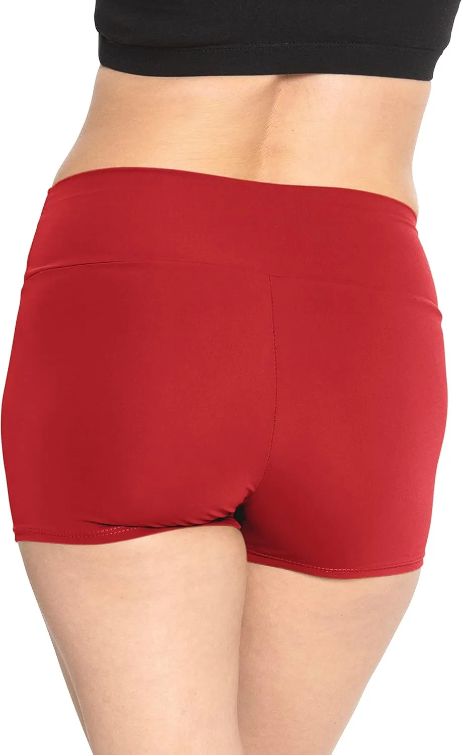Women's and Plus Size High Waist Nylon Stretch Performance Booty Shorts | S-3X