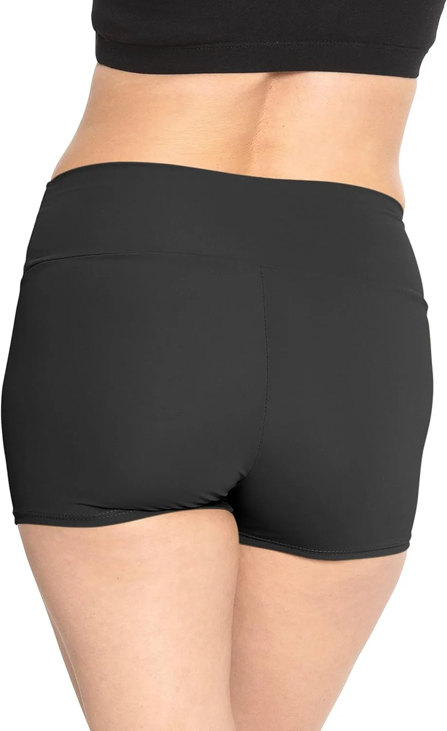 Women's and Plus Size High Waist Nylon Stretch Performance Booty Shorts | S-3X