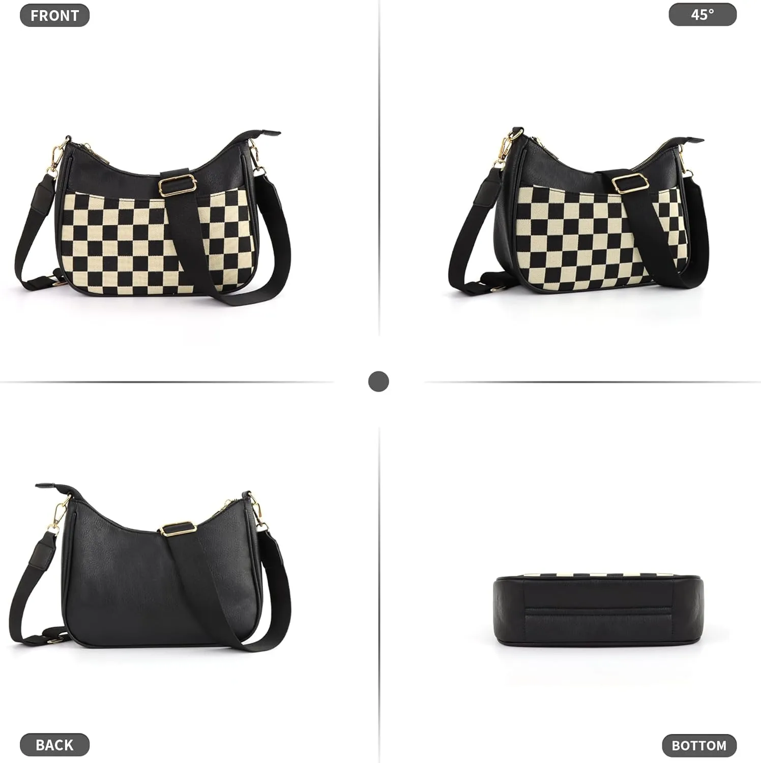 Women's Crossbody Handbags Vegan Leather Shoulder Bag with Adjustable Strap, Lightweight Small Purse for Everyday Essentials