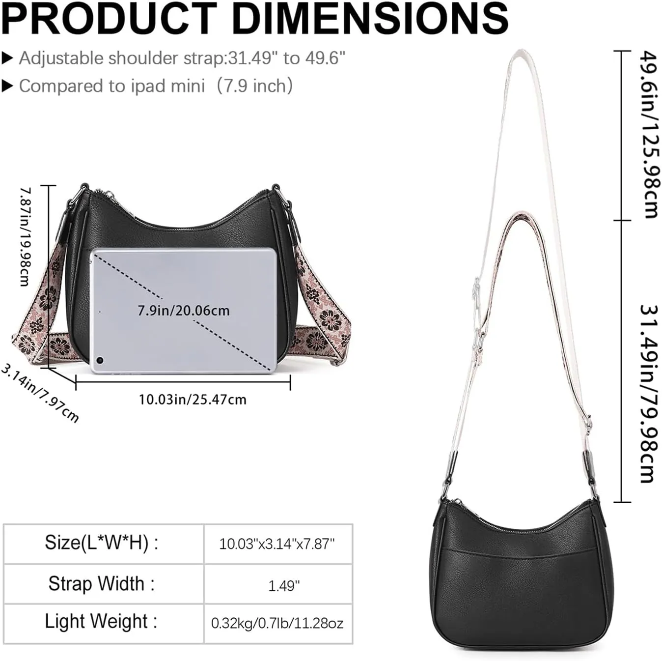 Women's Crossbody Handbags Vegan Leather Shoulder Bag with Adjustable Strap, Lightweight Small Purse for Everyday Essentials