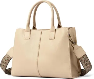 Women's Crossbody Tote Bag with Compartments and Zipper - Structured Work Top Handle Shoulder bags with Detachable Strap