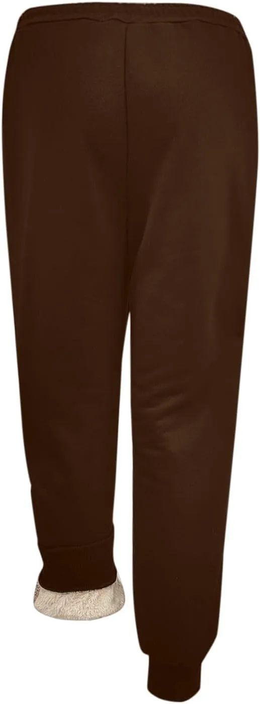 Women's Fleece Lined Sweatpants Joggers Pants Lounge Cotton Comfort Trousers Drawstring Sweatpants Plain Tracksuit