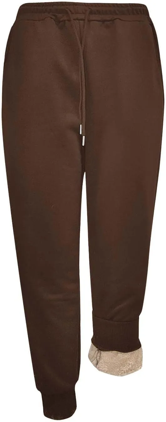 Women's Fleece Lined Sweatpants Joggers Pants Lounge Cotton Comfort Trousers Drawstring Sweatpants Plain Tracksuit