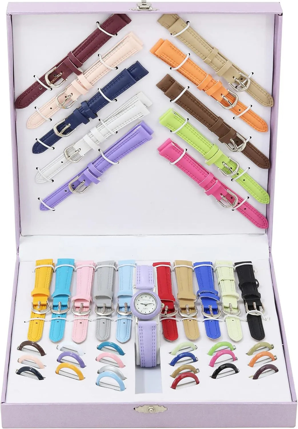 Women's Heart Shaped Multi-Color Faux Leather Watch