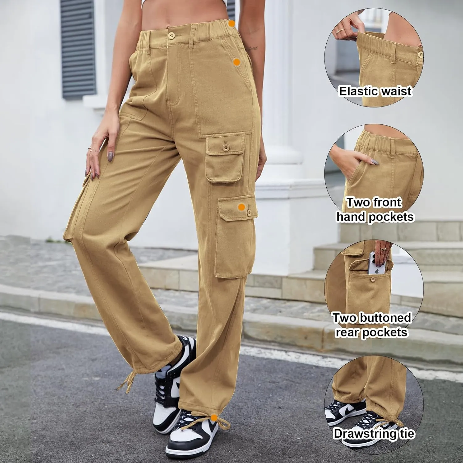 Women's Hiking Cargo Pants Joggers Cotton Casual Military Army Combat Work Pants with 7 Pocket