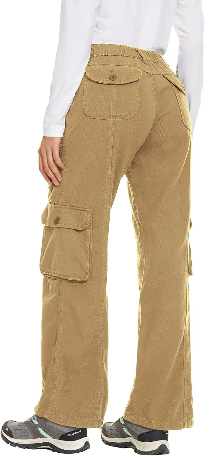 Women's Hiking Cargo Pants Joggers Cotton Casual Military Army Combat Work Pants with 7 Pocket