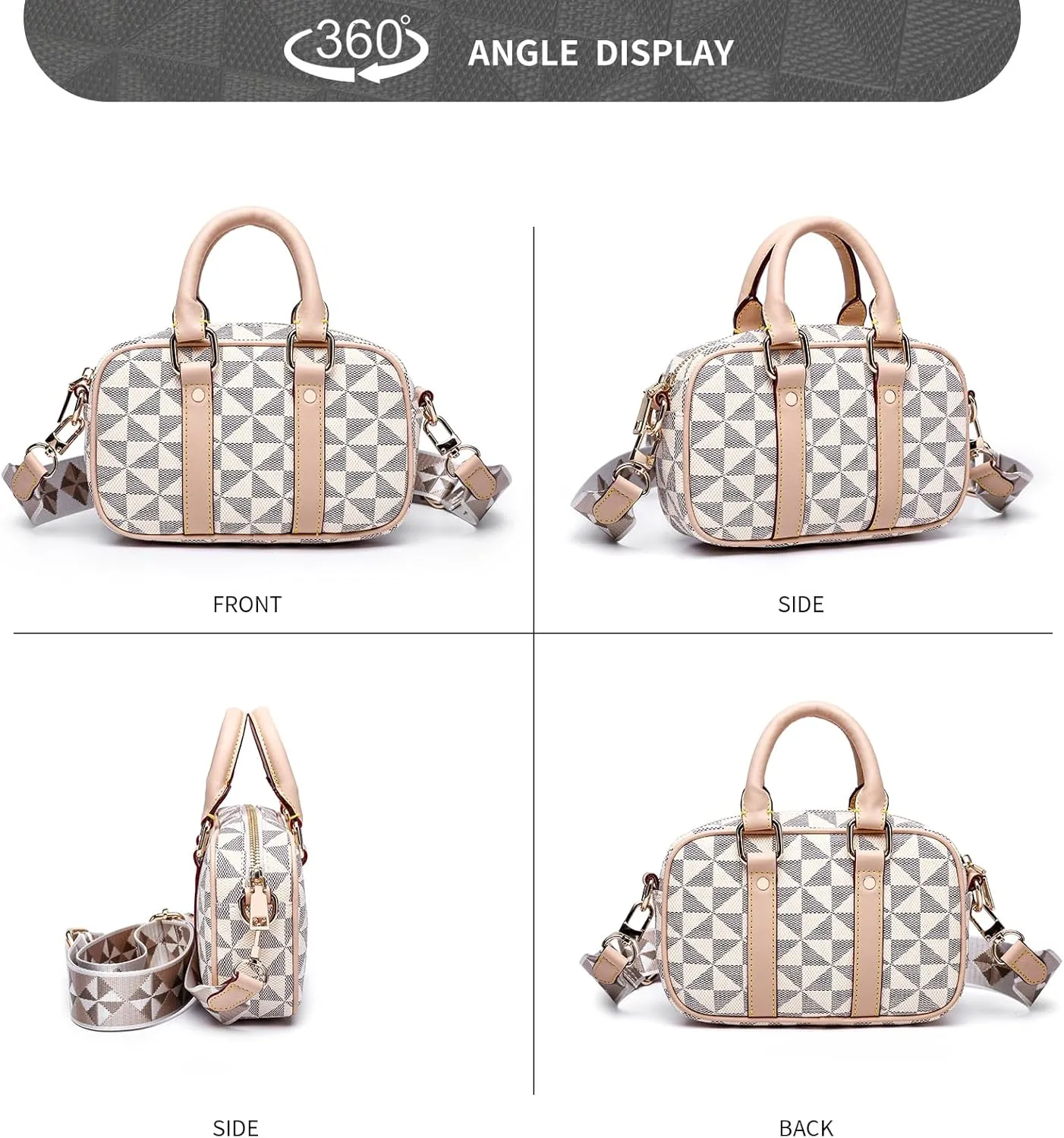 Women's PU Leather Crossbody Bag, Wallet Shoulder Handbag, Can Be Carried by Hand