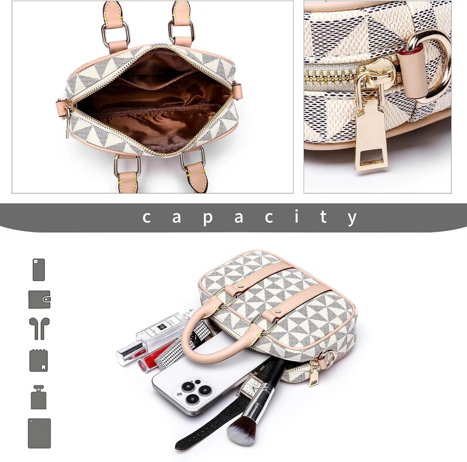 Women's PU Leather Crossbody Bag, Wallet Shoulder Handbag, Can Be Carried by Hand