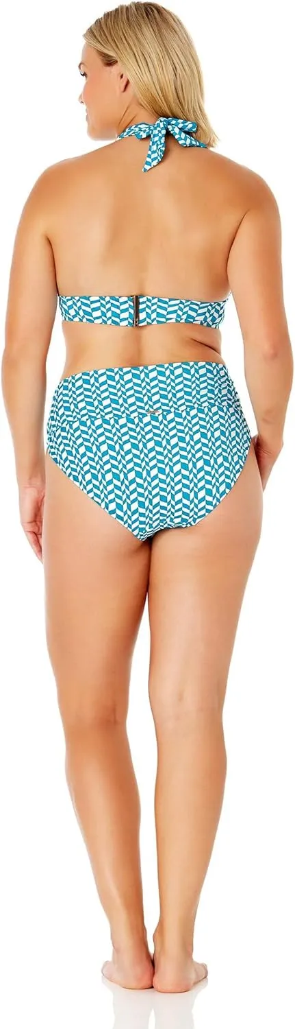 Women's Ripple Geo Halter Bikini Top