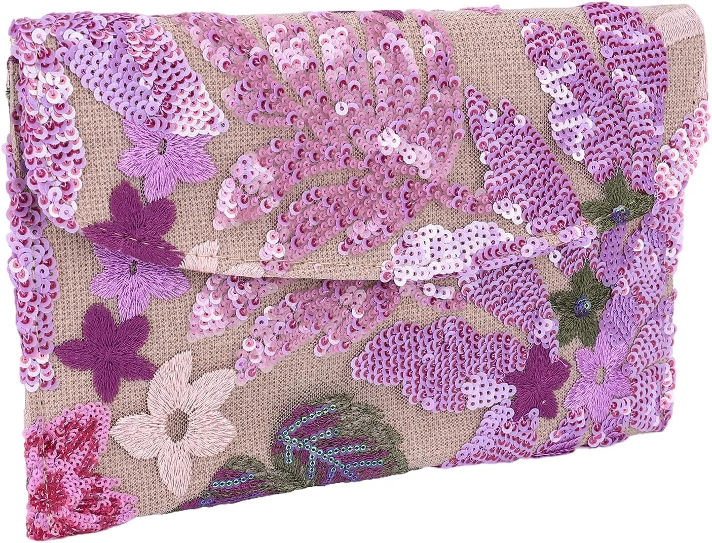 Women’s Straw Clutch Bag with Floral Embroidery and Sequins Elegant Evening Purse for Wedding Travel