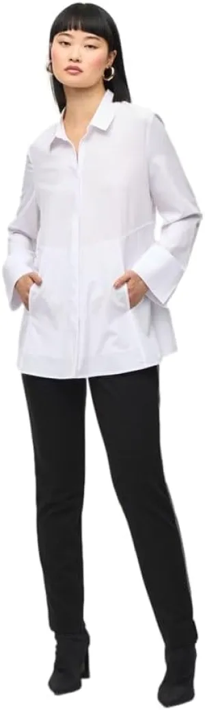 Women's Woven Button-Down Blouse with Pockets