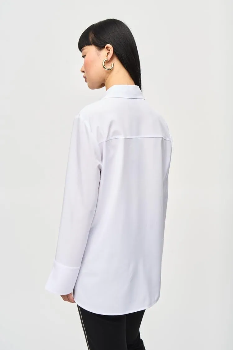 Women's Woven Button-Down Blouse with Pockets