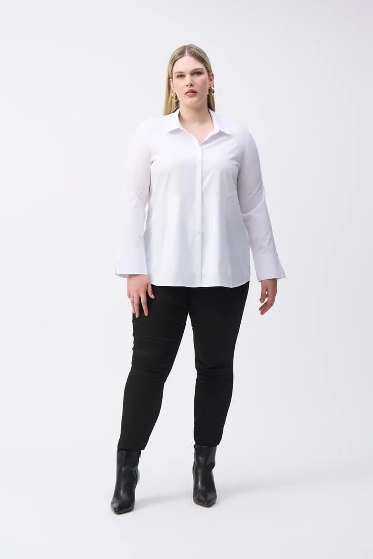 Women's Woven Button-Down Blouse with Pockets