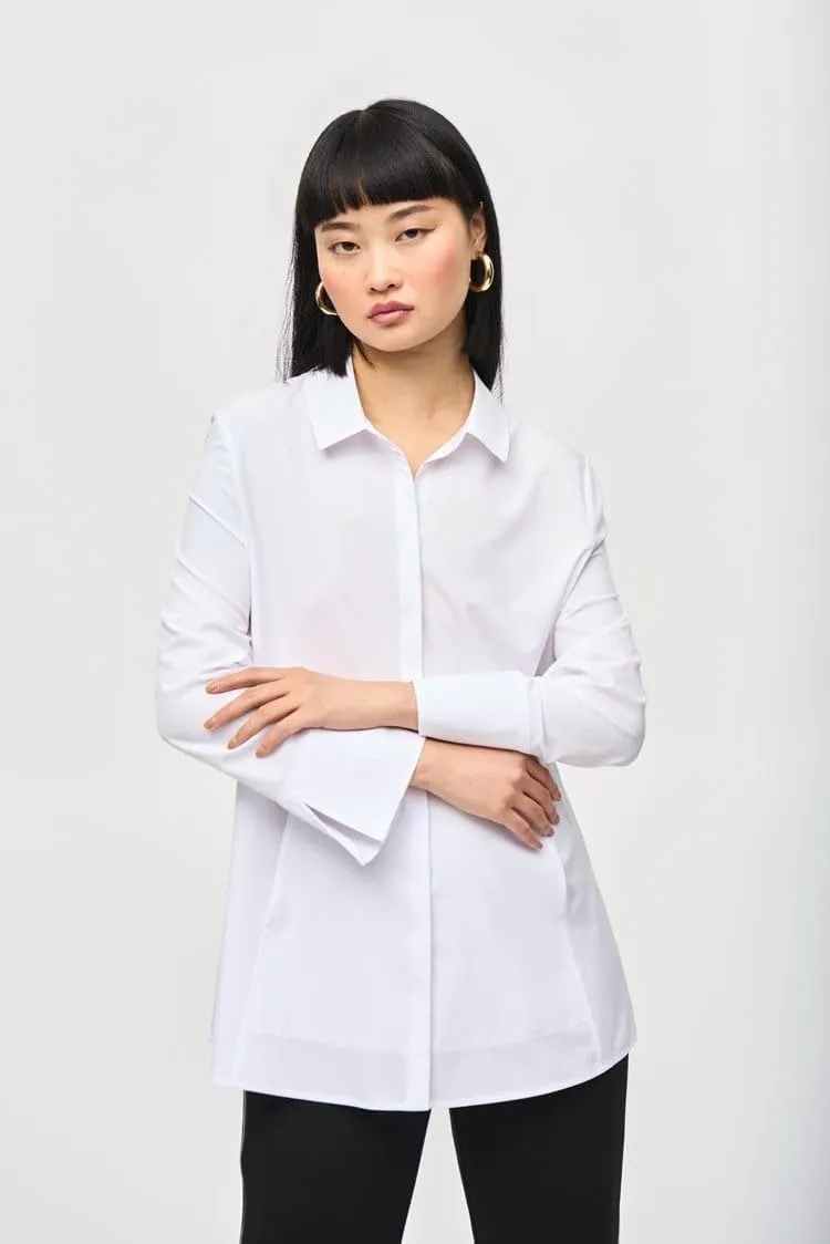 Women's Woven Button-Down Blouse with Pockets