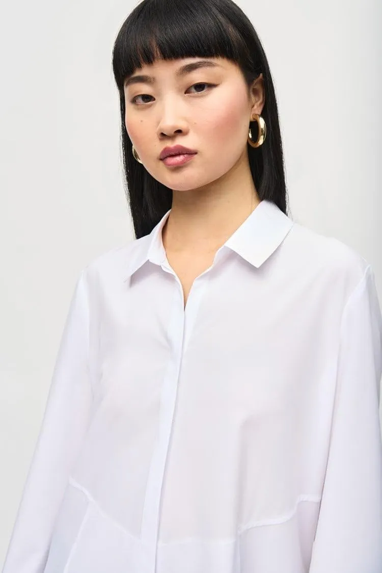 Women's Woven Button-Down Blouse with Pockets