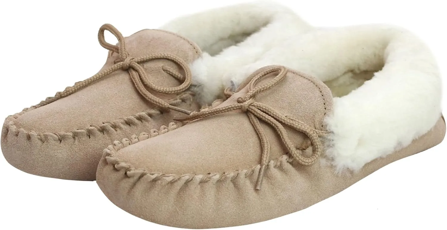 Womens/Ladies Soft Sole Sheepskin Moccasins
