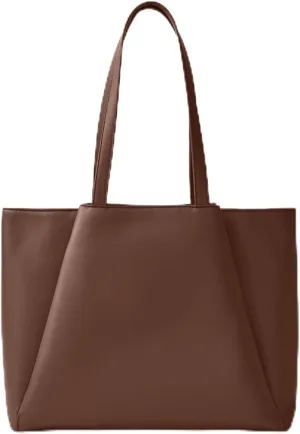 Work Tote Bags for Women 15.6 Inch - Laptop Tote Bag with Zip Compartments - Large PU Leather Office Purse Computer Briefcase