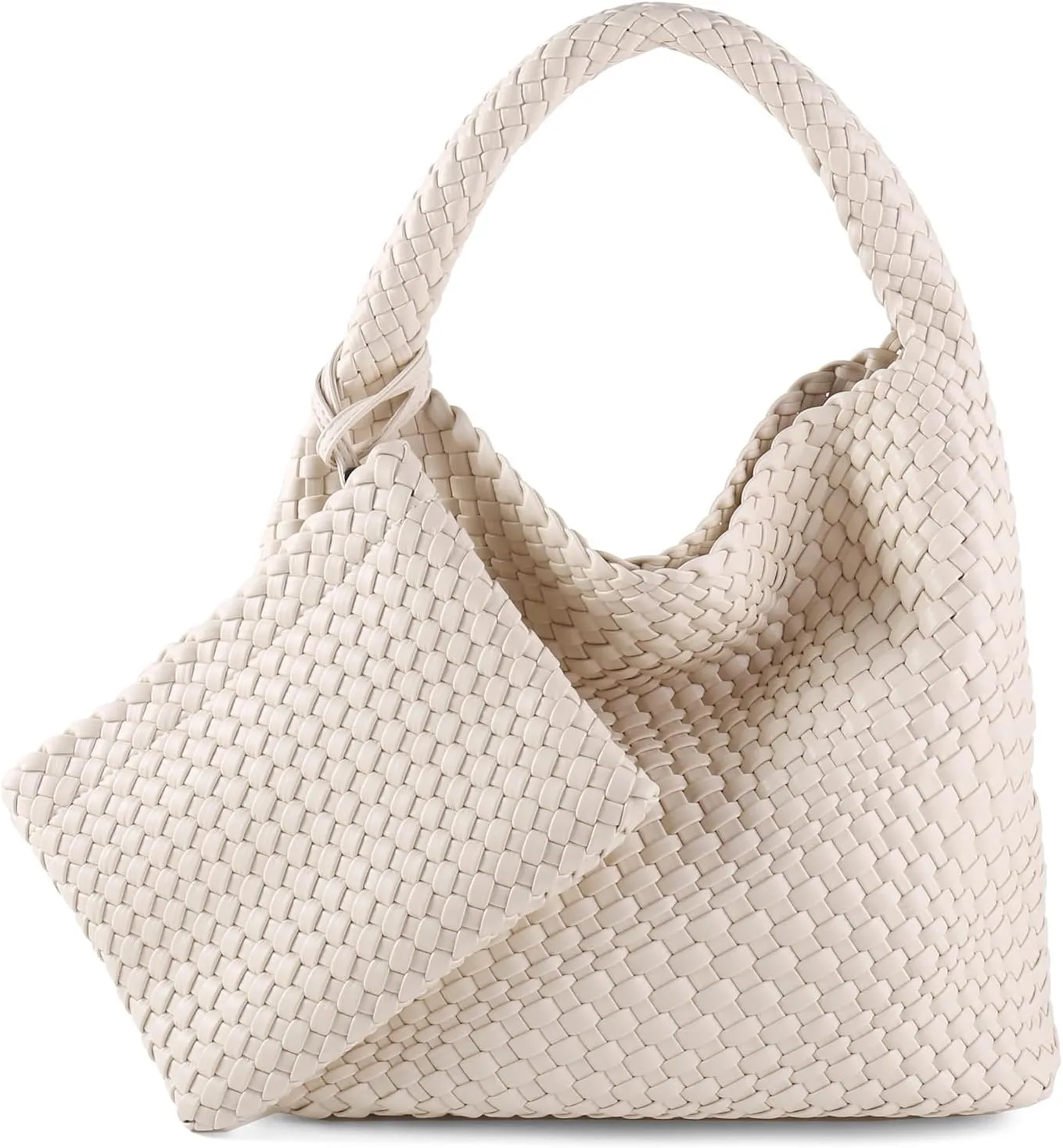 Woven Bag for Women Vegan Leather Tote Bag Large Summer Beach Travel Handbag and Purse Retro Handwoven Shoulder Bag
