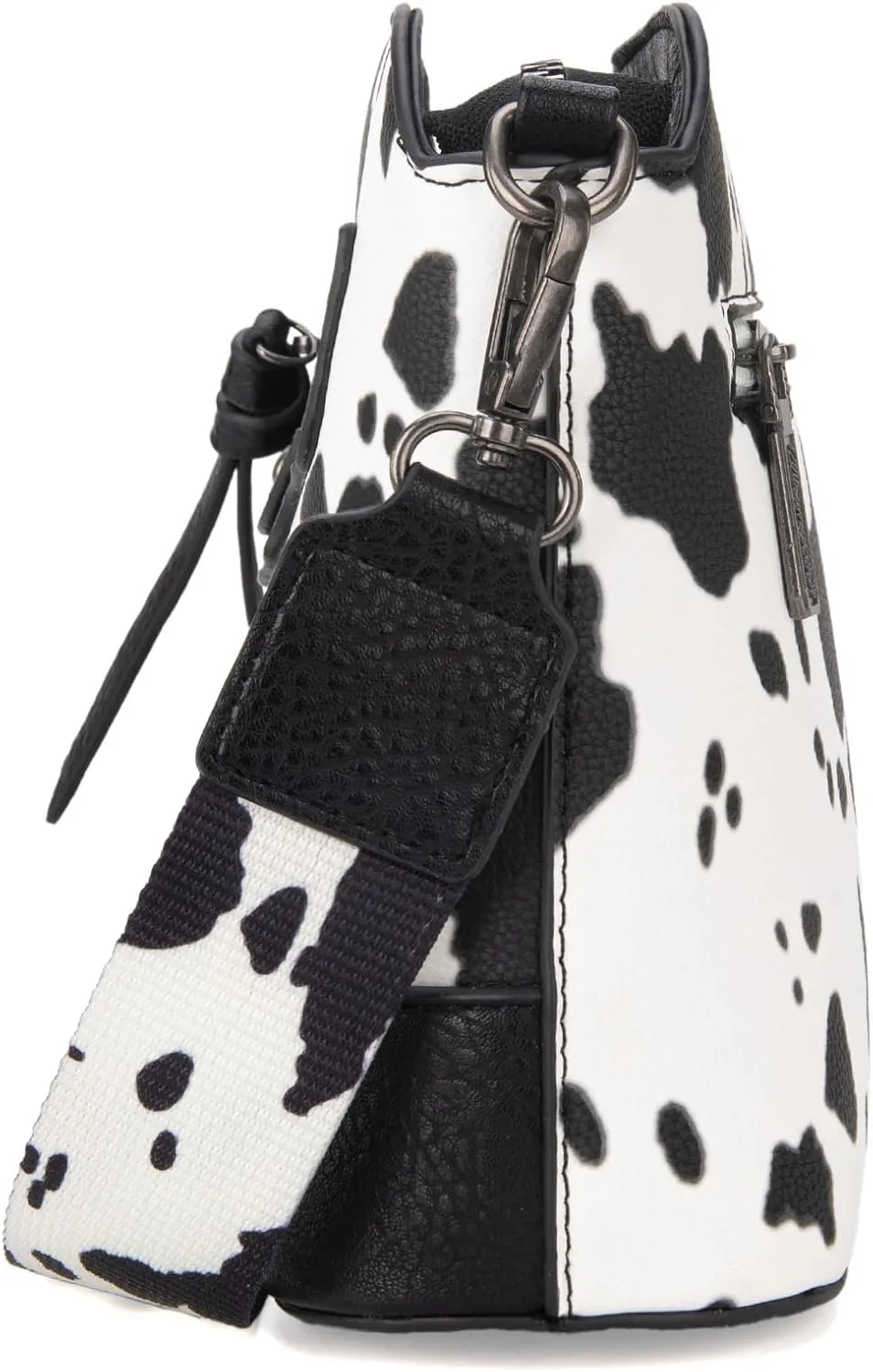 Wrangler Cow Print Crossbody Bag for Women Western Cross Body Purse with Signature Strap