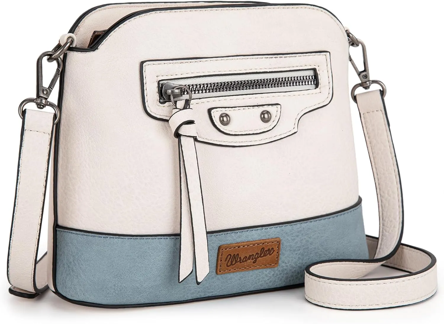 Wrangler Cow Print Crossbody Bag for Women Western Cross Body Purse with Signature Strap
