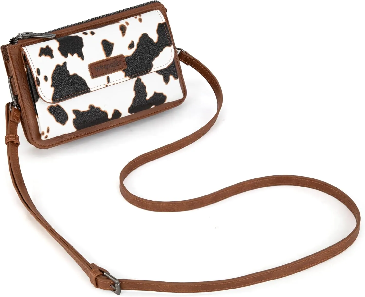 Wrangler RFID Crossbody Wallet Purse Vegan Leather Small Purses for Women with Phone Pocket and Adjustable Strap