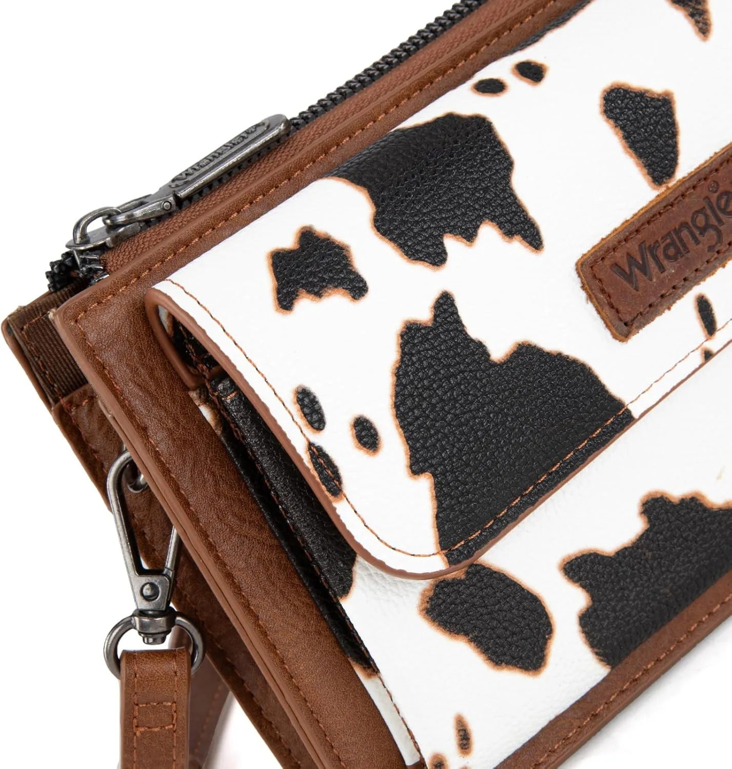 Wrangler RFID Crossbody Wallet Purse Vegan Leather Small Purses for Women with Phone Pocket and Adjustable Strap