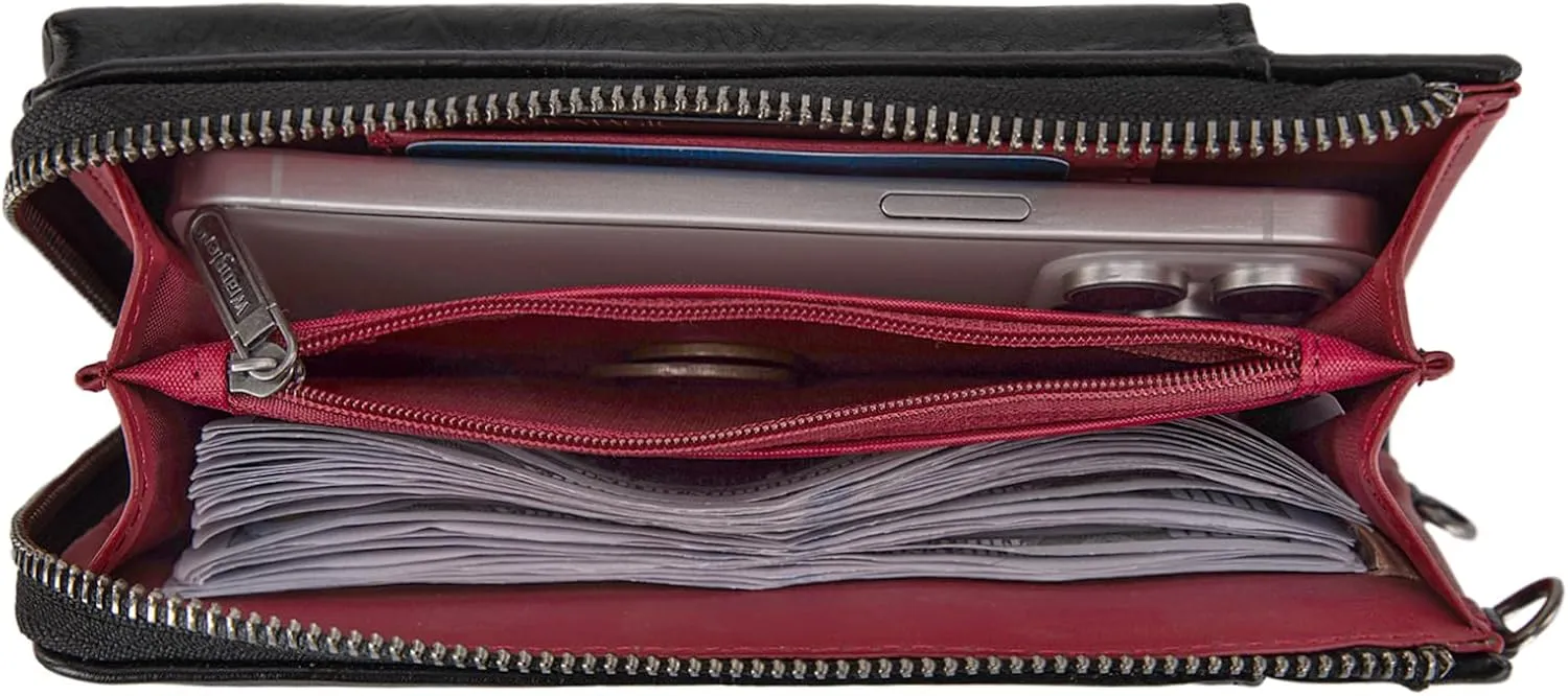Wrangler Small Crossbody Purse for Women RFID Blocking Over Shoulder Cellphone Wallet with Credit Card Slots