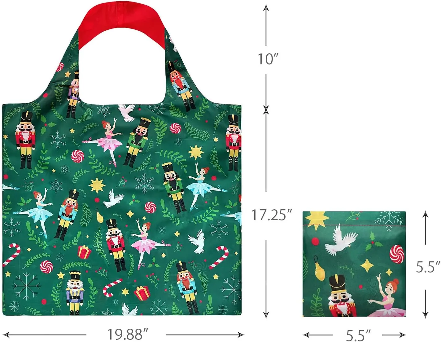 Wrapables Christmas Holiday AllyBag Collection Reusable Shopping Bag