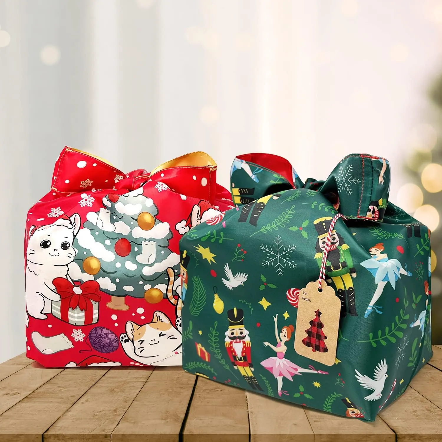 Wrapables Christmas Holiday AllyBag Collection Reusable Shopping Bag