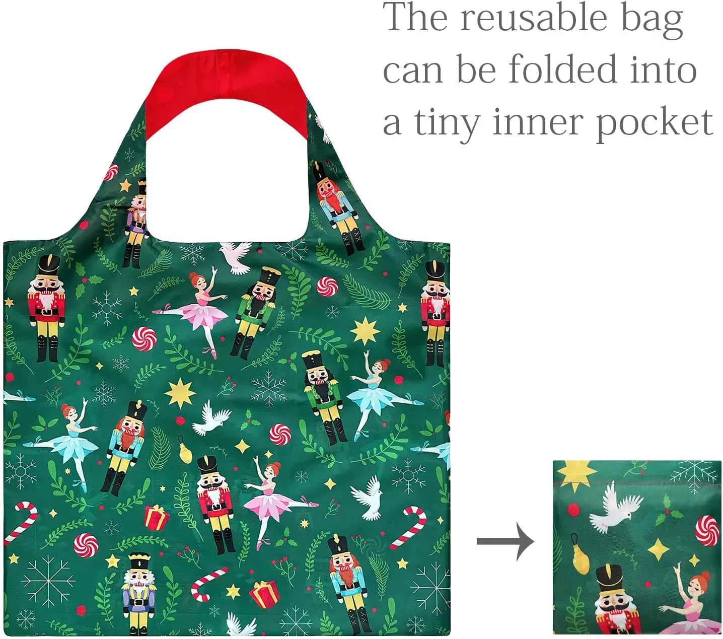 Wrapables Christmas Holiday AllyBag Collection Reusable Shopping Bag
