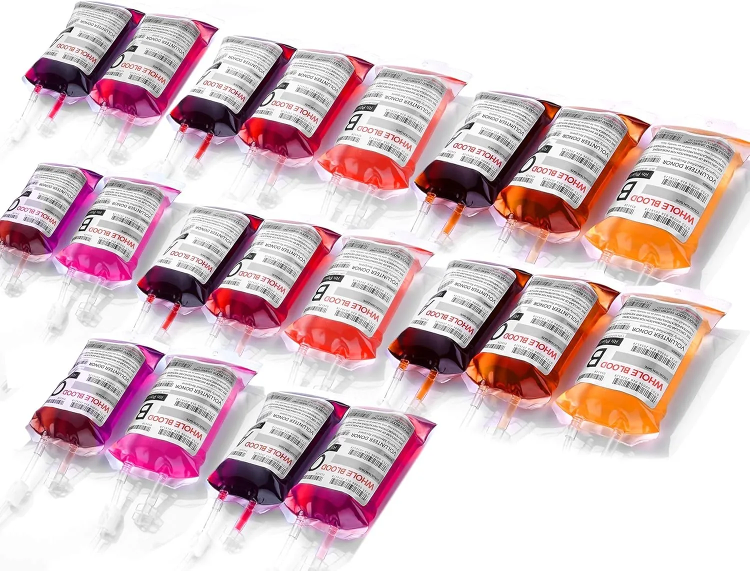 WYNK 20 Pack Halloween Decorations Blood Bag for Drink, 11.5 FL Oz Reusable Cups Containers, Live Blood of Theme Parties, Halloween/Vampire/Hospital Theme Party Favors, Nurse Graduation Party Props