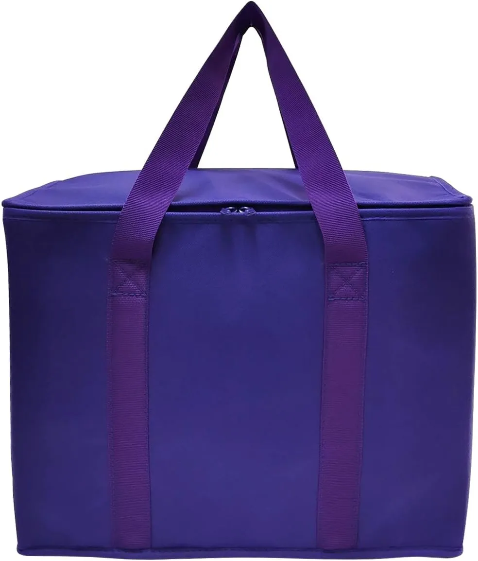 Yalin Set of 2 Large Insulated Collapsible Cooler Bags with Durable Dual Zipper Closure,Reusable Grocery Shopping Bags Keep Food Hot or Cold,Ideal for Instacart,Grocery Transport