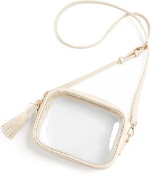 Yarnic Stadium Approved PVC Crossbody Purse - Small Clear Bag with Adjustable Shoulder Strap