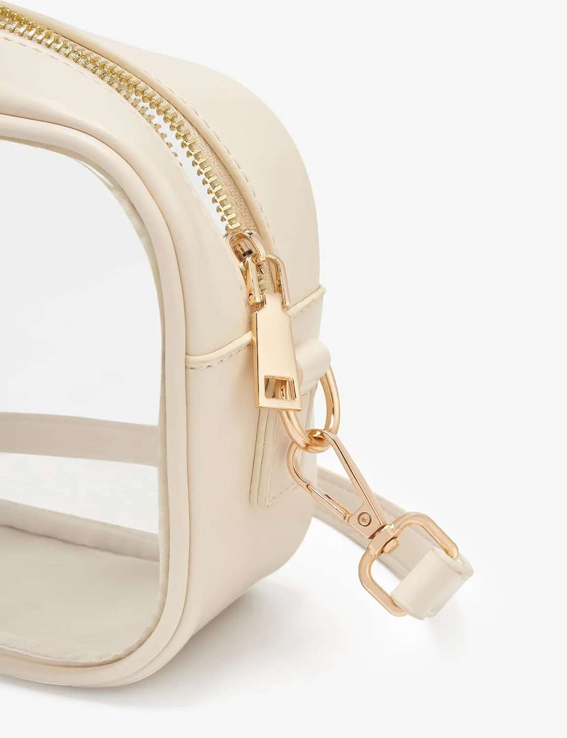 Yarnic Stadium Approved PVC Crossbody Purse - Small Clear Bag with Adjustable Shoulder Strap