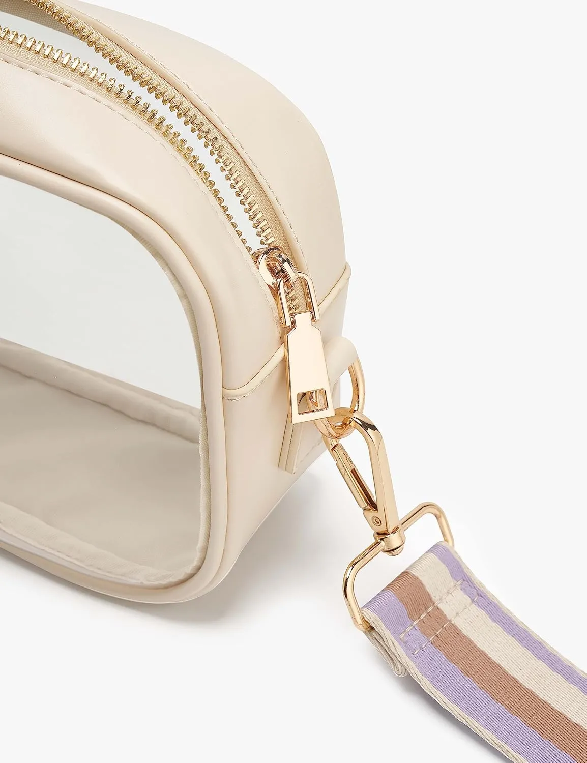 Yarnic Stadium Approved PVC Crossbody Purse - Small Clear Bag with Adjustable Shoulder Strap