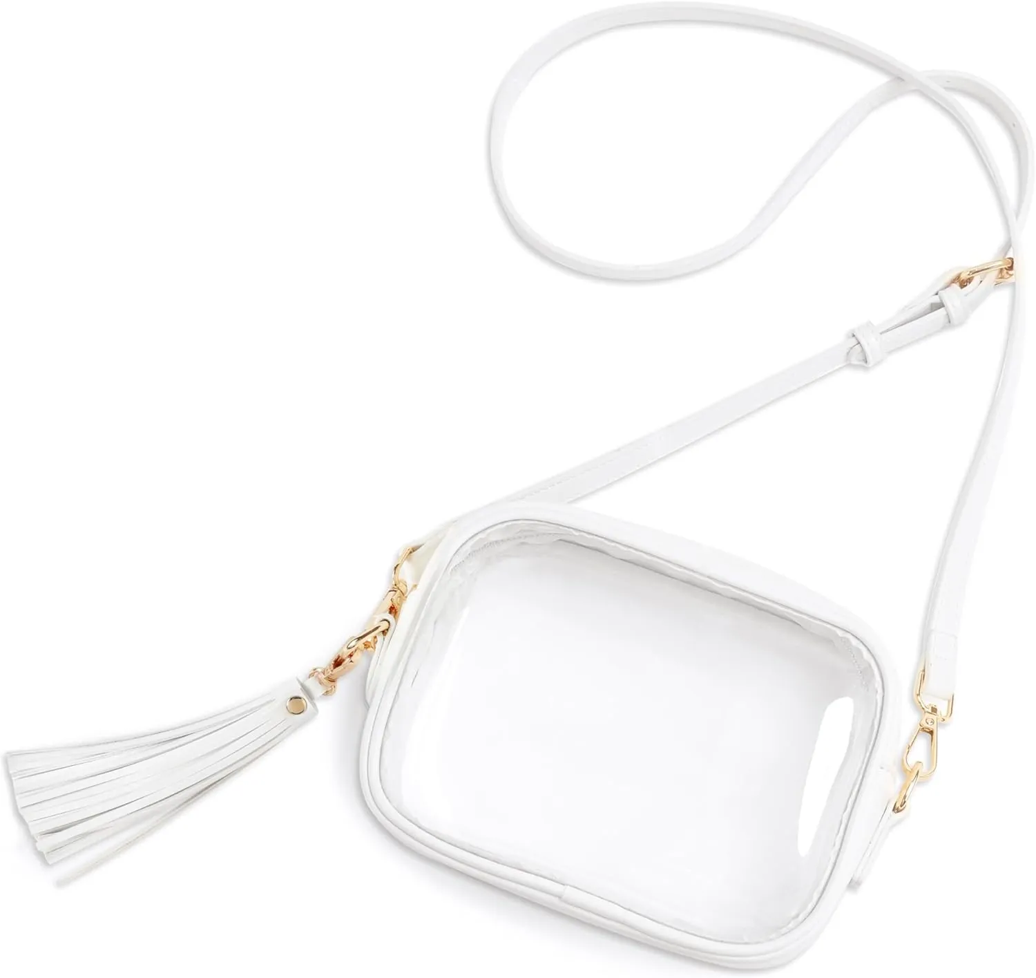 Yarnic Stadium Approved PVC Crossbody Purse - Small Clear Bag with Adjustable Shoulder Strap