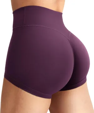 YEOREO Women's Biker Shorts 2.5" No Front Seam Elysina High Waist Hidden Scrunch Workout Gym Yoga Running Shorts