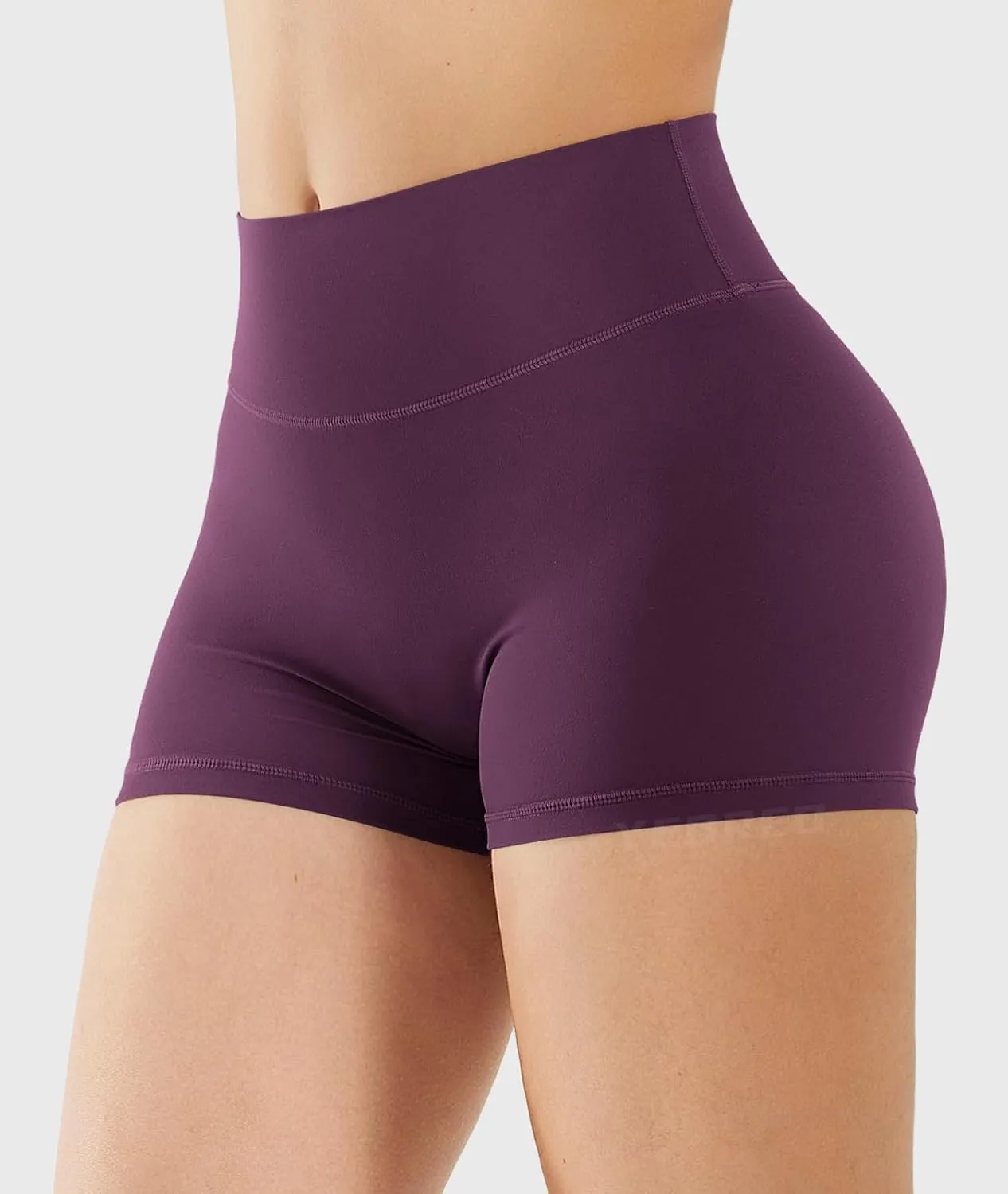 YEOREO Women's Biker Shorts 2.5" No Front Seam Elysina High Waist Hidden Scrunch Workout Gym Yoga Running Shorts