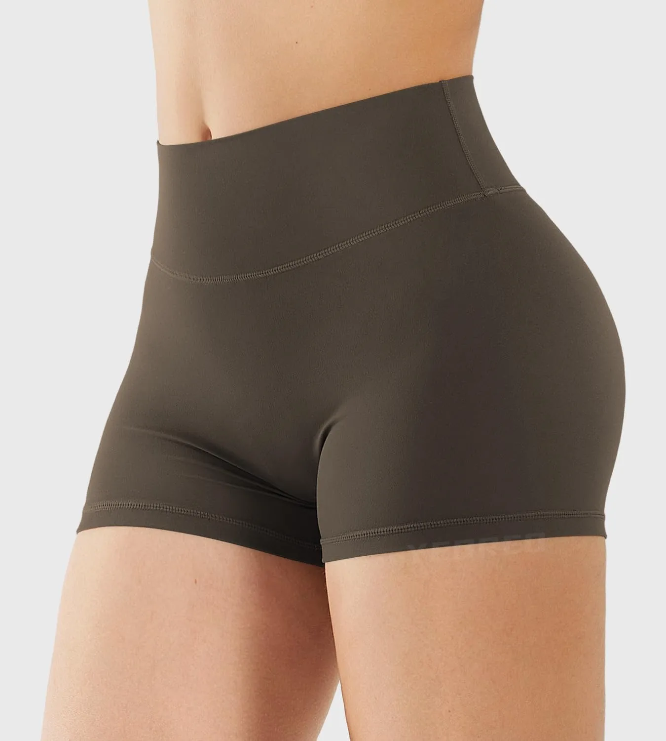 YEOREO Women's Biker Shorts 2.5" No Front Seam Elysina High Waist Hidden Scrunch Workout Gym Yoga Running Shorts