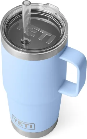 YETI Rambler 25 oz Straw Mug, Vacuum Insulated, Stainless Steel, Big Sky Blue