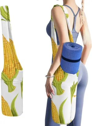 Yoga Mat Bag Carriers Cute And Personalized Yoga Bag for Women Corn on The Cob Image Printed Yoga Bags And Carriers Fits All Your Stuff