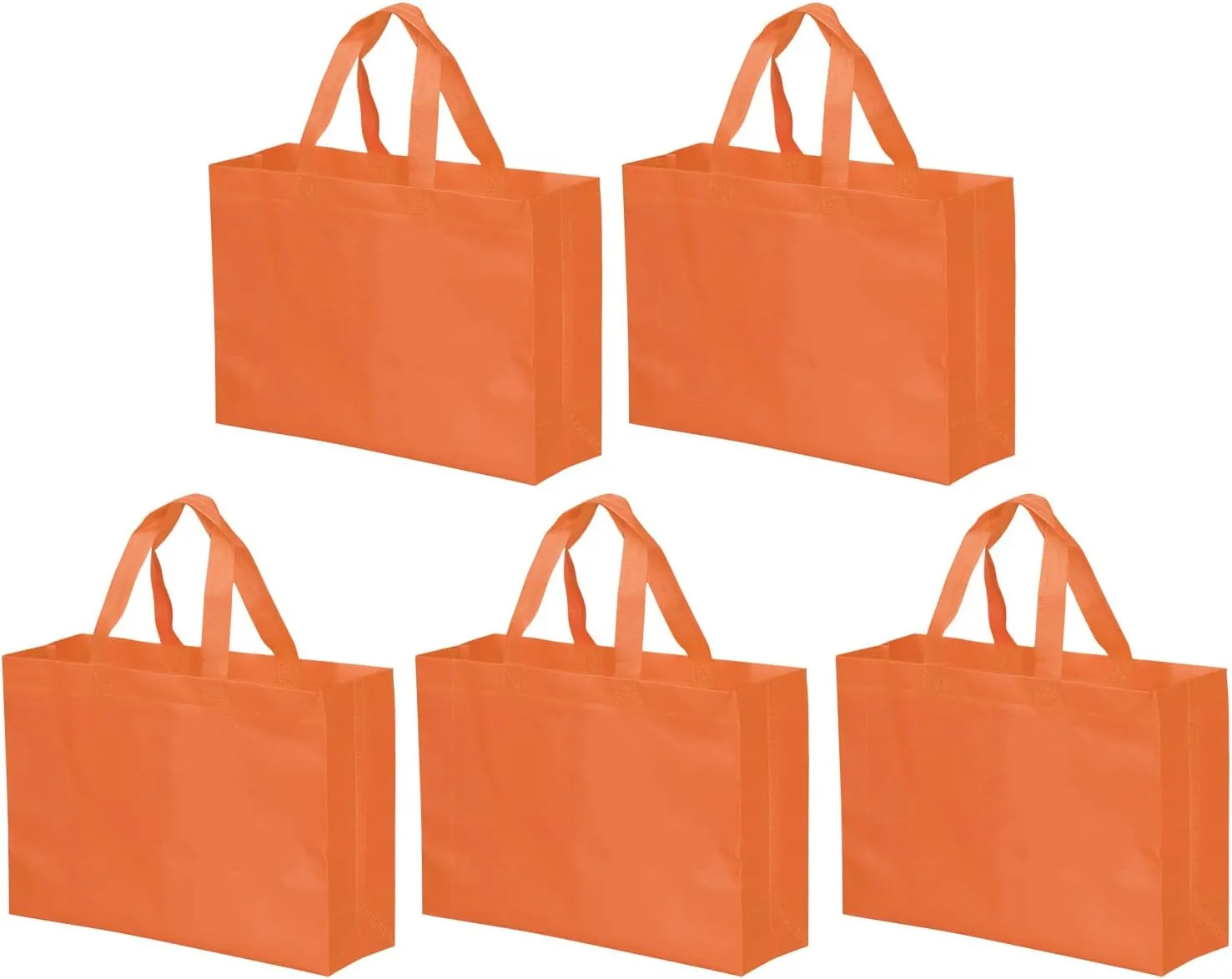 YOKIVE 10 Pack Reusable Gift Bag, DIY Blank Non-Woven Tote Bags, Great for Arts Crafts Grocery(Orange, 25 x 35cm)