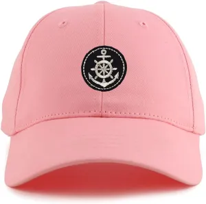 Youth Kid's Silver Anchor Patch Youth Size Twill Cotton Structured Baseball Cap