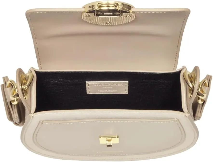 Yucca Shoulder Bag, Suede and Calf Leather, 7.9 x 6.7 x 2.4 inches
