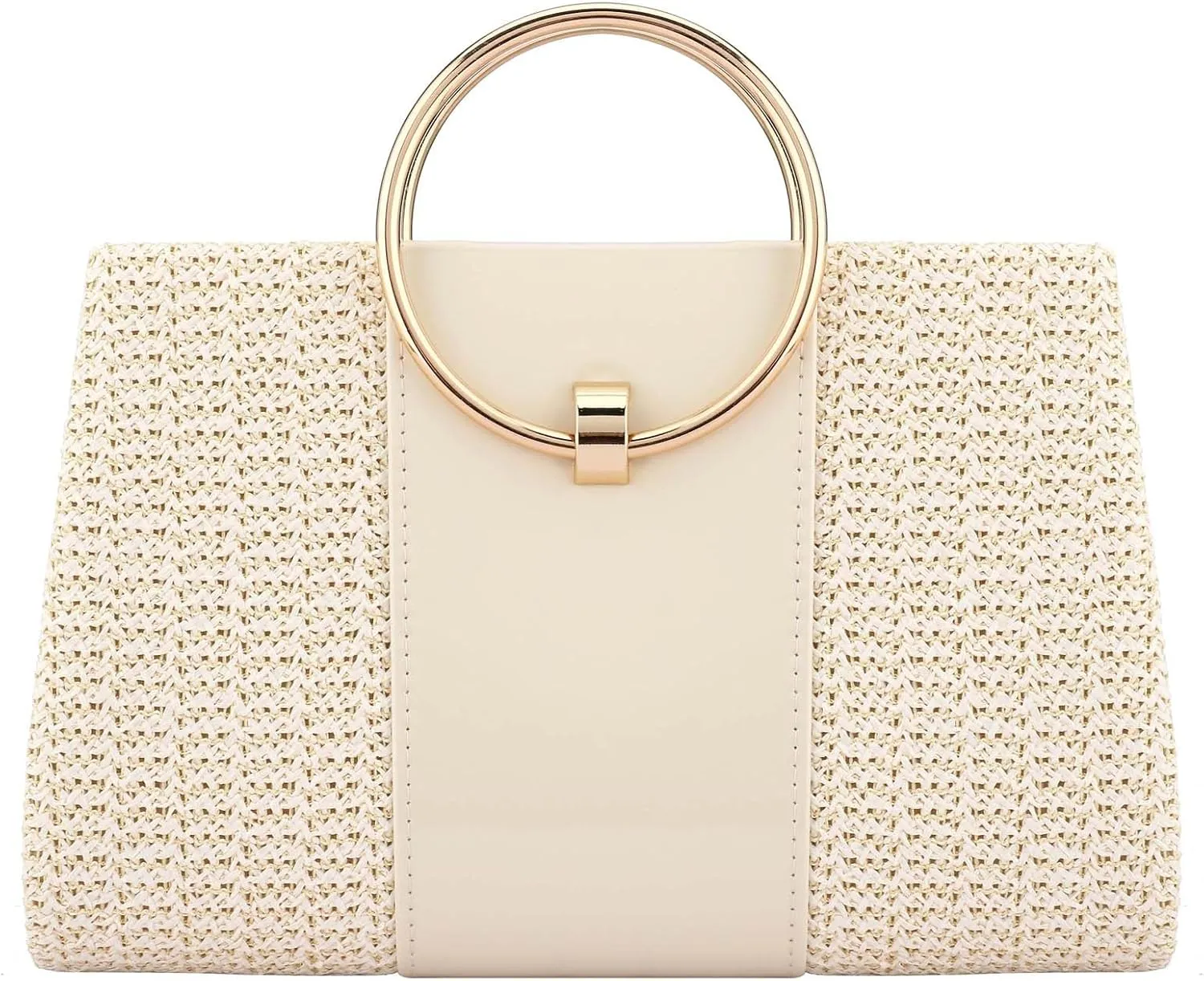 YYW Summer Beach Straw Evening Bag,Straw Clutch Purse Straw Handbag Shoulder Bag Top-handle Bag