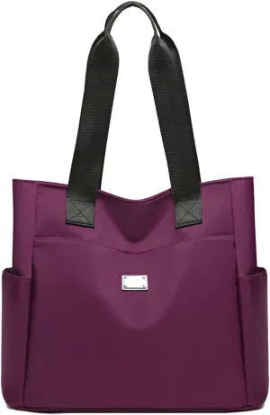 Zcjeaneviln Bag Waterproof, 2025 Large Capacity Waterproof Multi Pocket Nylon Shoulder Bag, Stylish and Lightweigh (Purple)