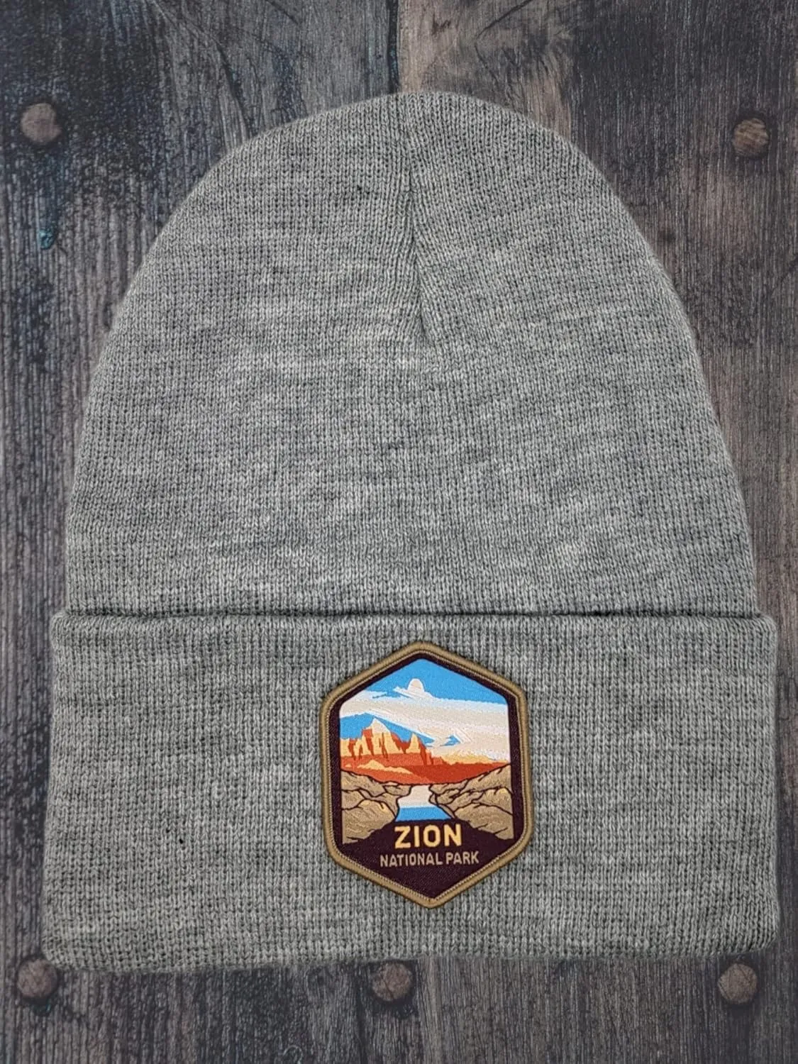 Zion National Park Beanie with Woven Patch